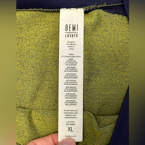 Fabletics x Demi Lovato Purple/Yellow Leggings Size XL - Picture 8 of 10